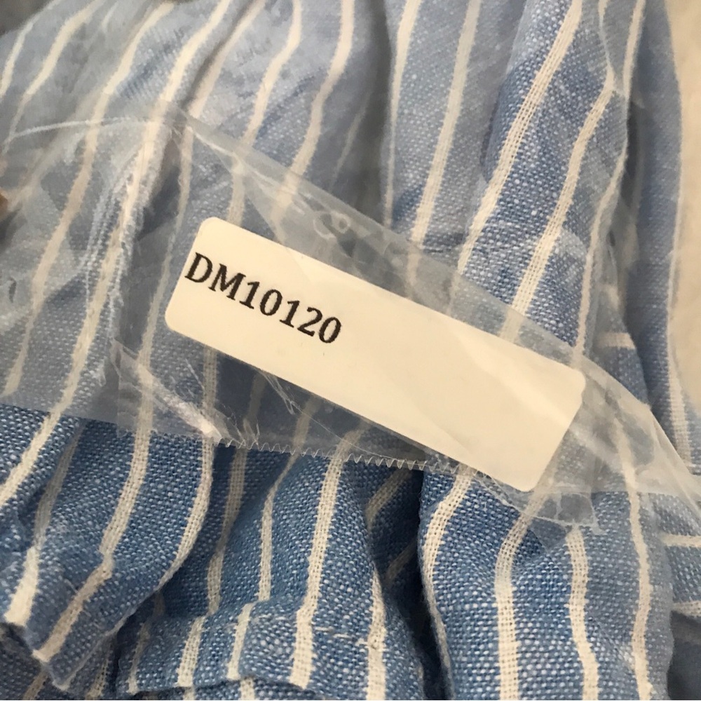 ZARA BUTTON SHIRT BLUE STRIPED BIXY CROP LONG SLEEVE WOMENS SMALL - Picture 10 of 10
